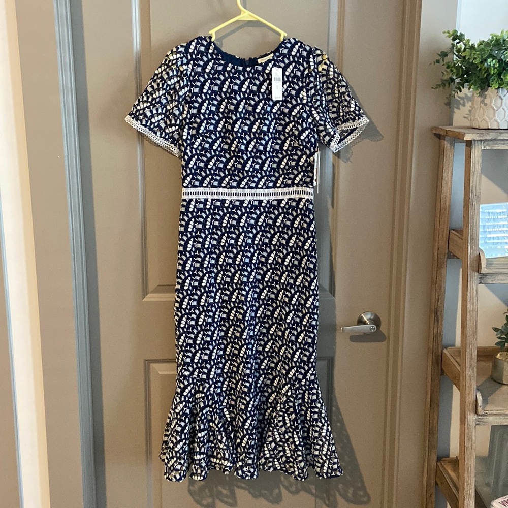 Anthropologie Shoshanna Nell Embroidered Lace Midi Dress